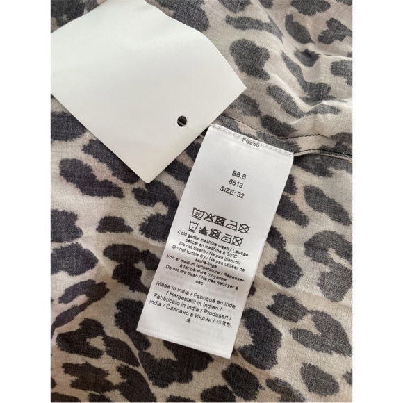 GANNI leopard print 100% organic cotton mini shirt dress size UK 4 - Picture 5 of 6